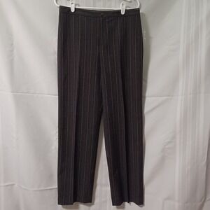 Apt. 9 Dress Pants Womens 10S Grey Red Pinstripe Pearson Pant Straight‎ Classic